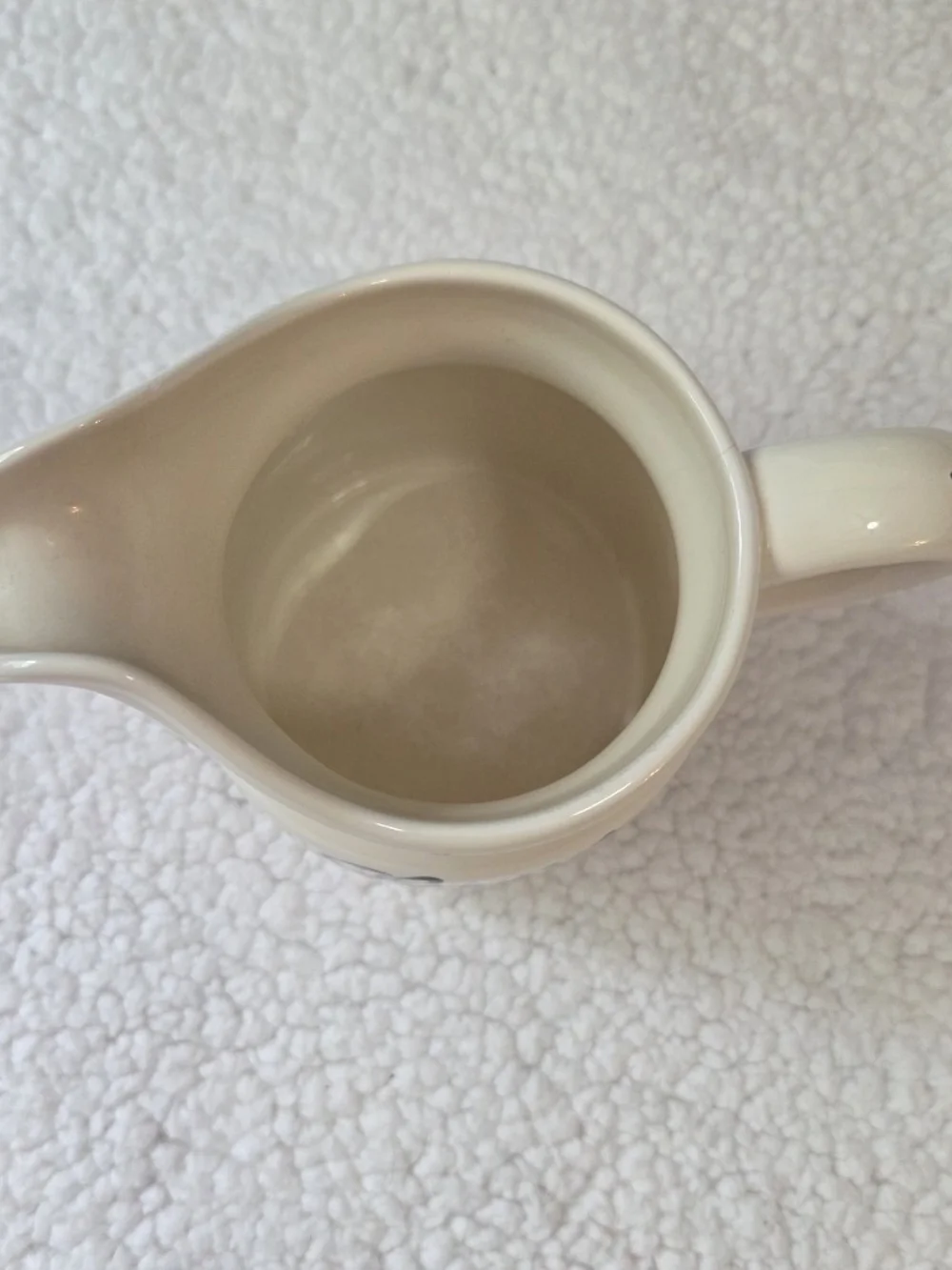 Vintage Ceramic Pitcher Lait Creamer Hand Painted Black Cream Portugal